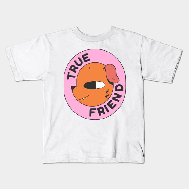True Friend Dog Kids T-Shirt by Caring is Cool